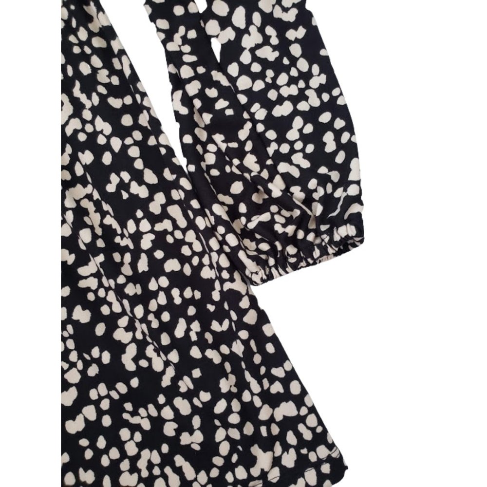 NEW Altar'd State Mila Dress Black/Ivory Long sleeve Blousy & Comfy - Picture 9 of 15
